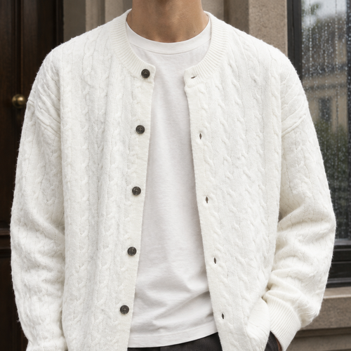 Ambrose Cable Knit Cardigan - Lead Product Detail