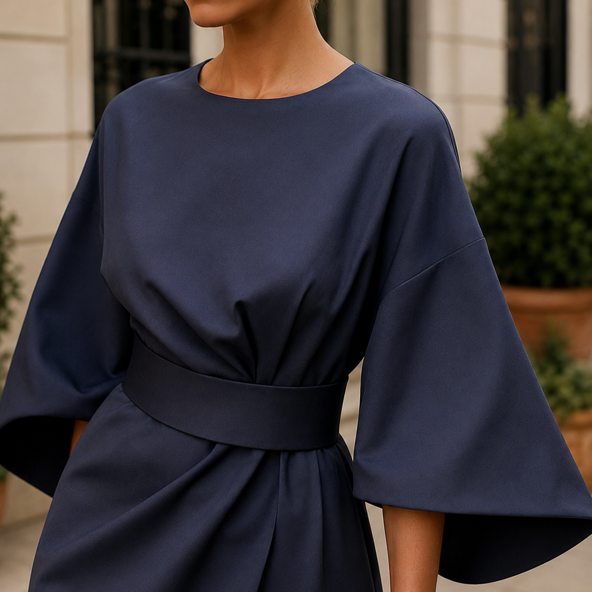 Juliet Belted Midi Dress - Lead Product Detail