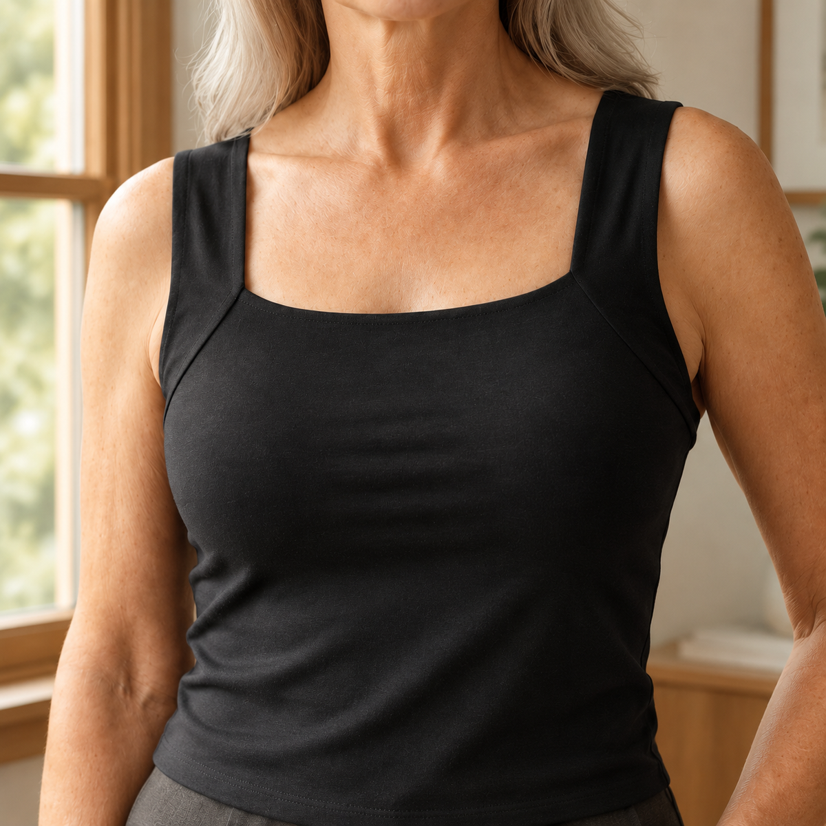 Lydia Built-In Bra Tank - Lead Product Detail