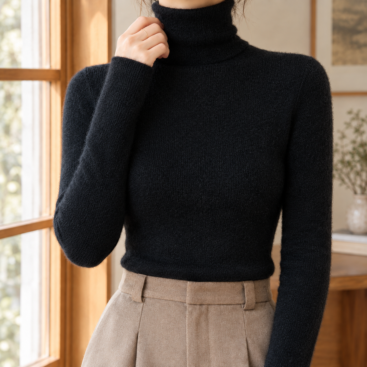 Valentine Ribbed Turtleneck Sweater - Lead Product Detail