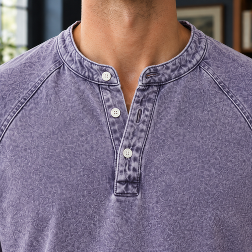 Armand Washed Henley - Lead Product Detail