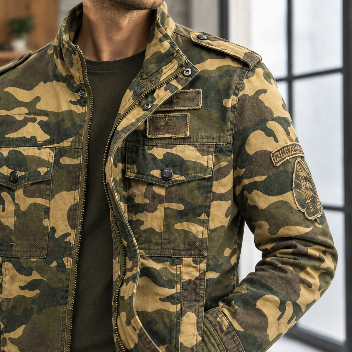 Reece Camouflage Jacket - Lead Product Detail