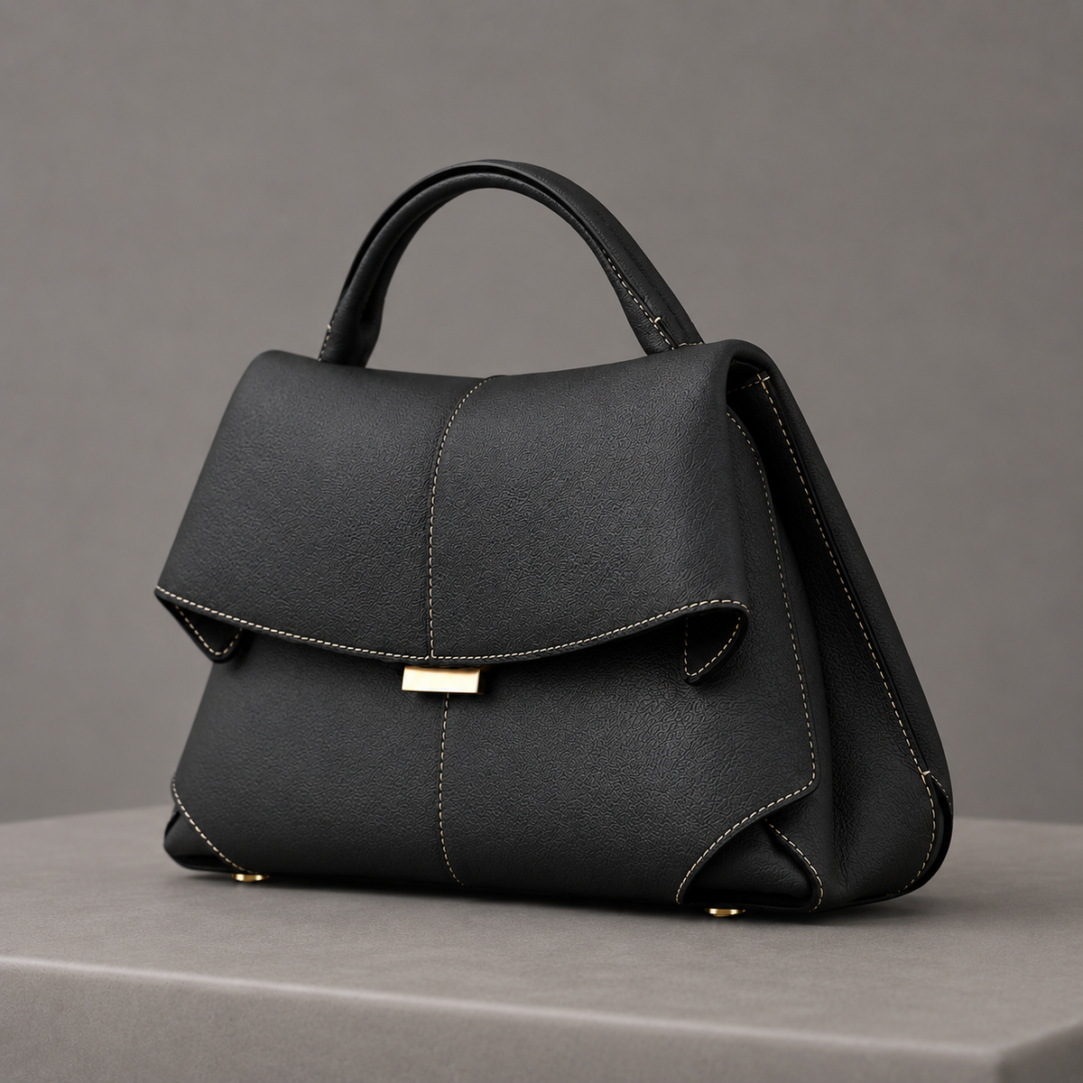 Falcone Leather Handbag - Lead Alternate View