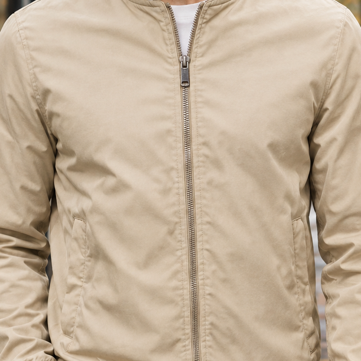 Stanley Ribbed Bomber Jacket - Lead Product Detail