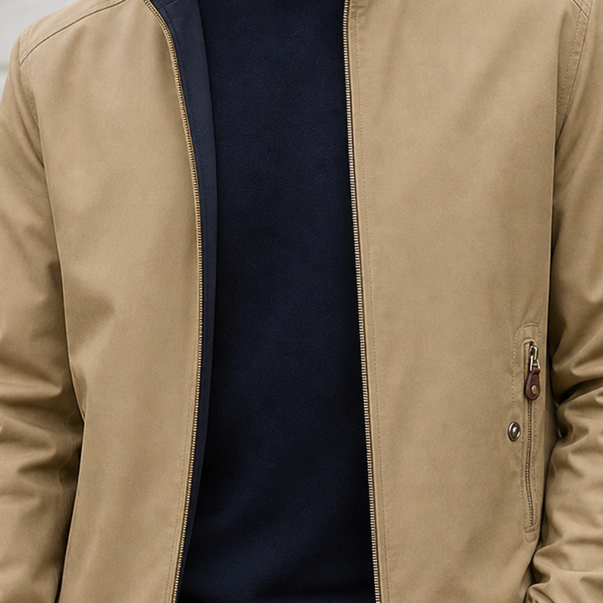 Cornelius Stand Collar Jacket - Lead Product Detail