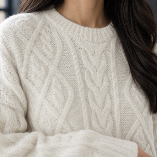 Allegra Cable Knit Sweater - Lead Product Detail