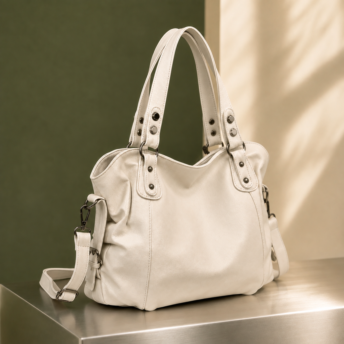 Willa Studded Hobo Bag - Lead Alternate View