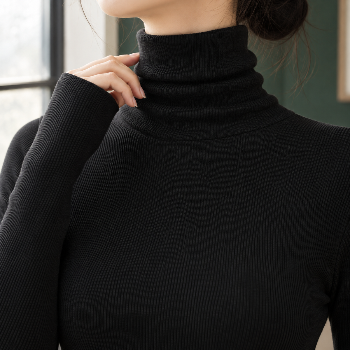 Leontine Turtleneck Top - Lead Product Detail
