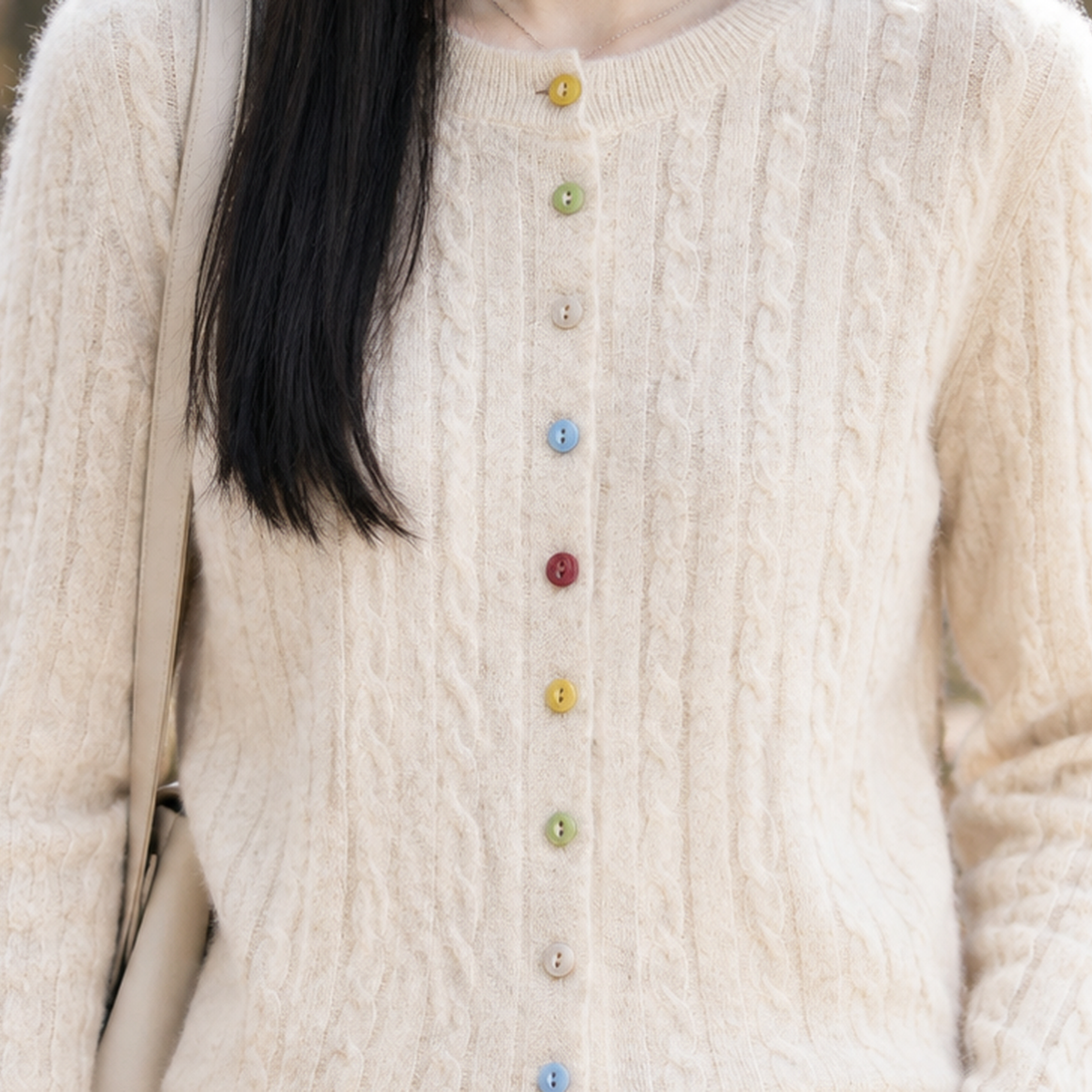 Mercedes-Sage Wool Cardigan - Lead Product Detail
