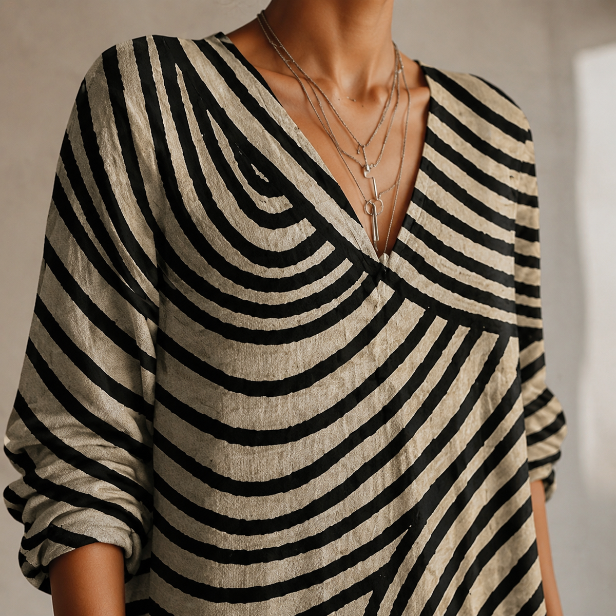 Sabine Abstract Midi Dress - Lead Product Detail