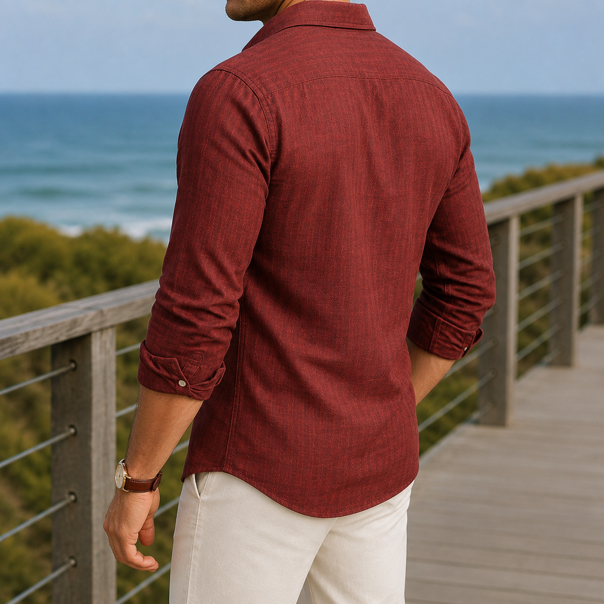 Oliver Linen Shirt - Lead Alternate View