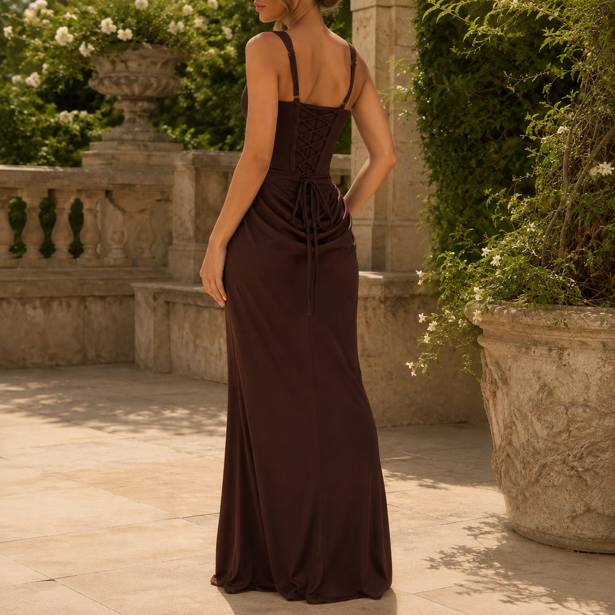 Sienna Corset Maxi Dress - Lead Alternate View