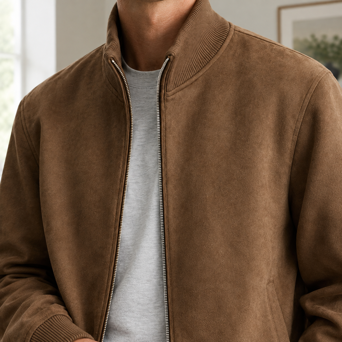 Erasmus Suede Jacket - Lead Product Detail