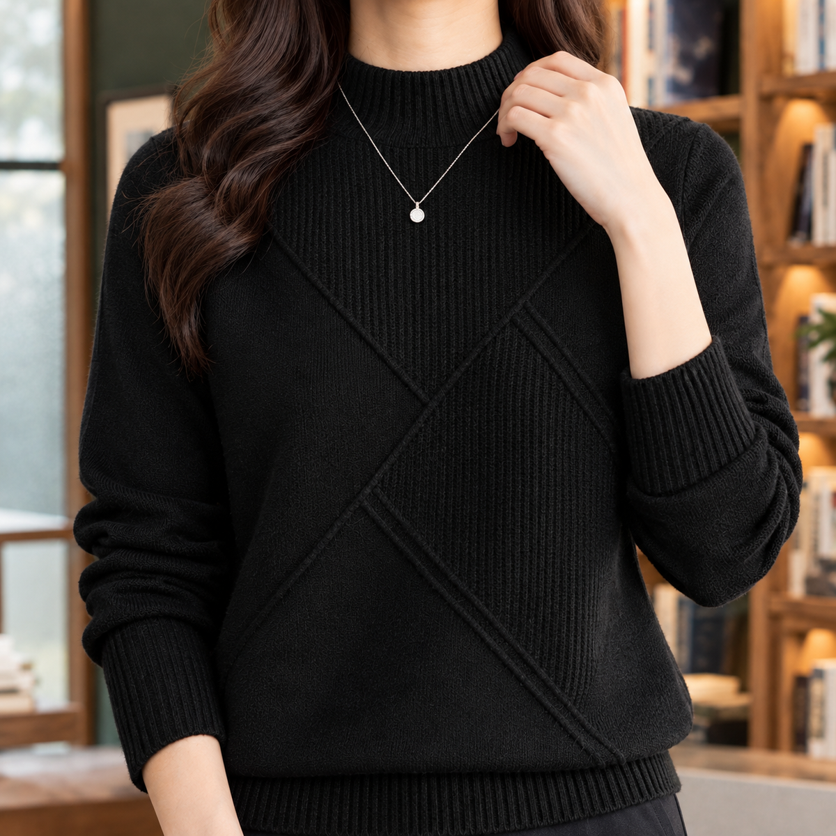Cassidy Mock Neck Sweater - Lead Product Detail