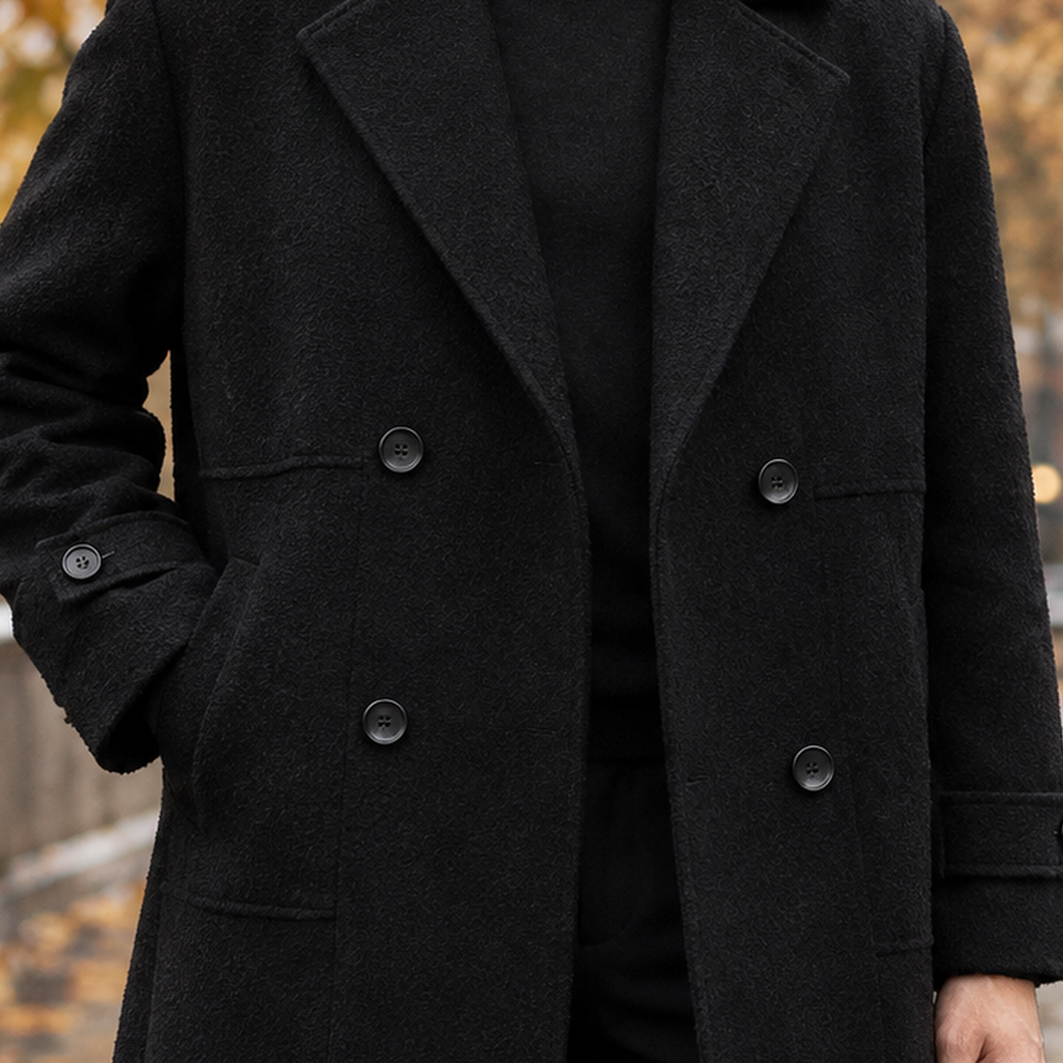 Vidal Double Breasted Coat - Lead Product Detail