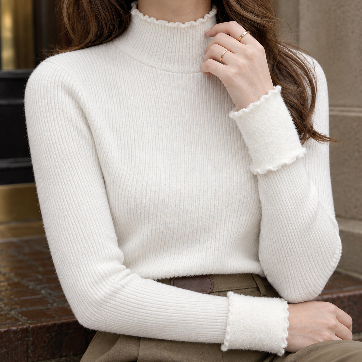 Alice Ribbed Sweater - Lead Product Detail