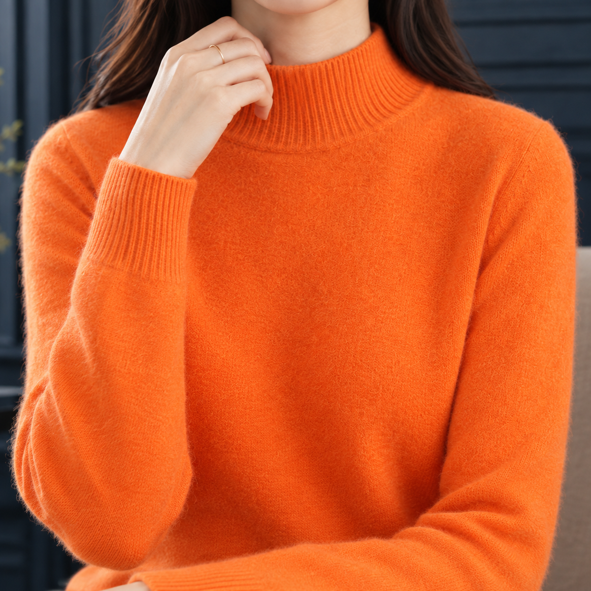 Kelsey Mock Neck Sweater - Lead Product Detail