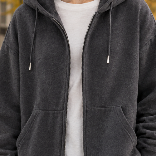Abigail Zip Hoodie Jacket - Lead Product Detail