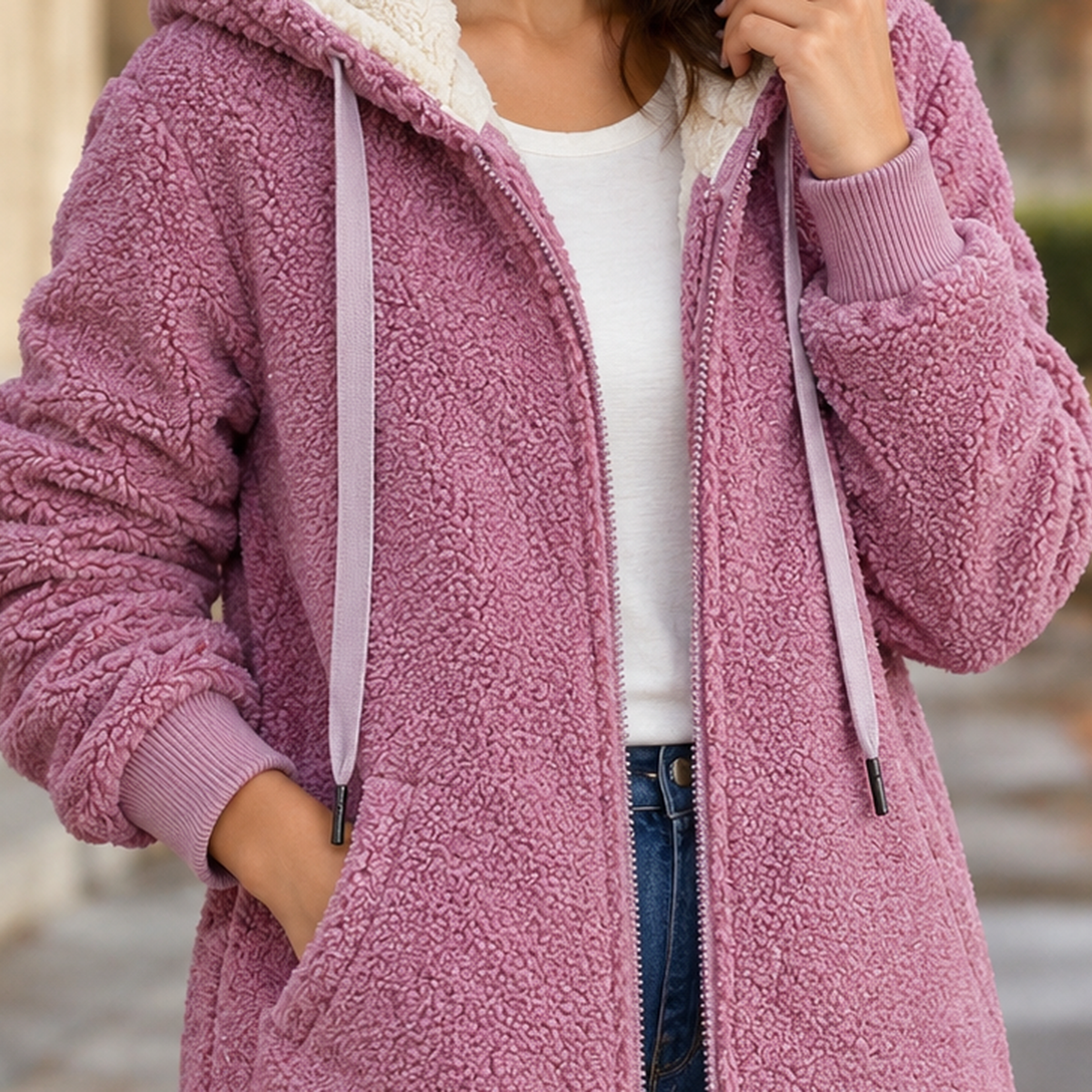 Catriona-Grace Hooded Fleece Jacket - Lead Product Detail