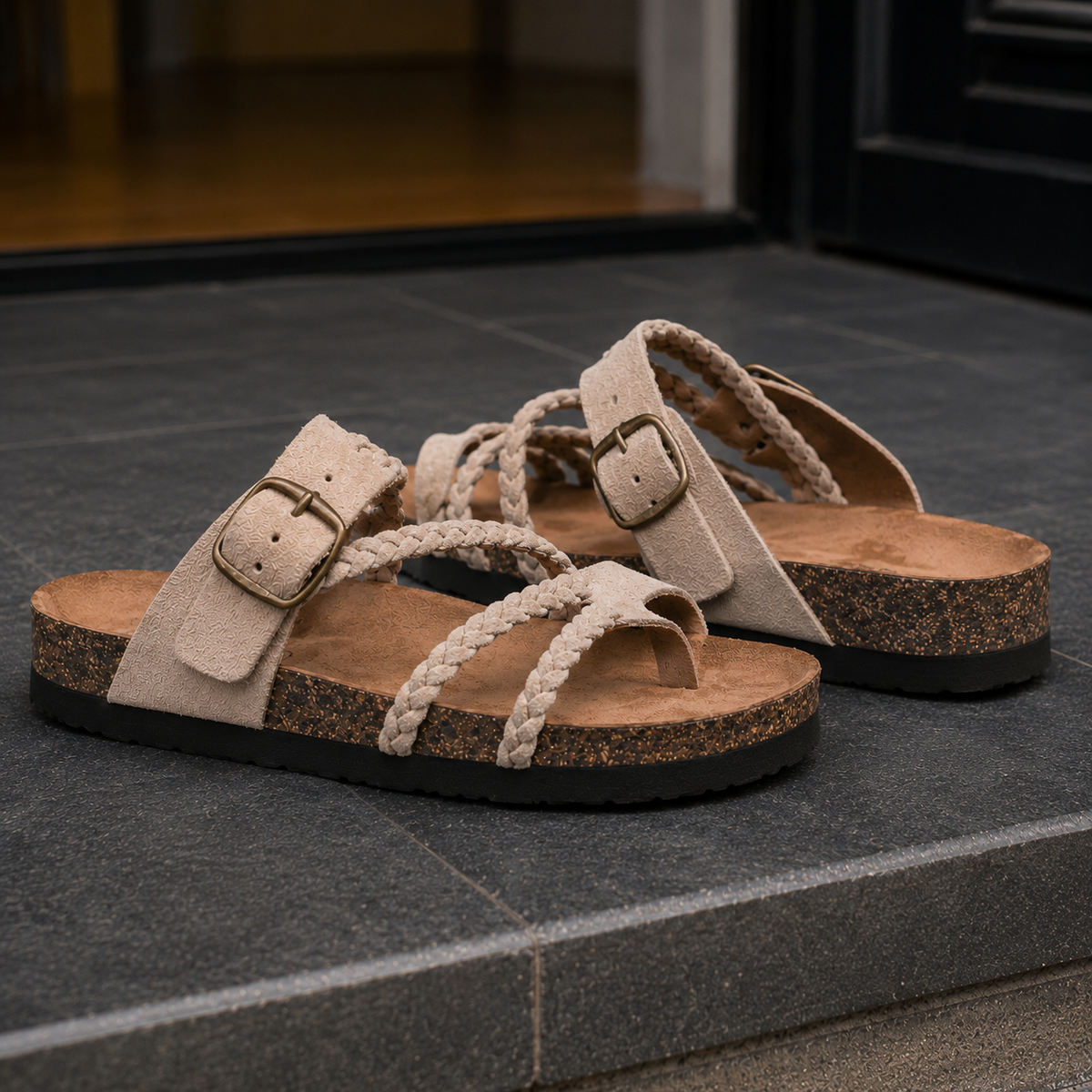 Sorrento Braided Sandals - Lead Alternate View