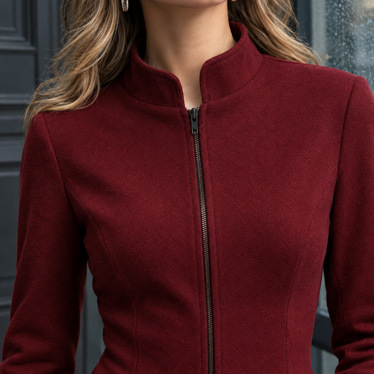 Cecilia Peplum Jacket - Lead Product Detail