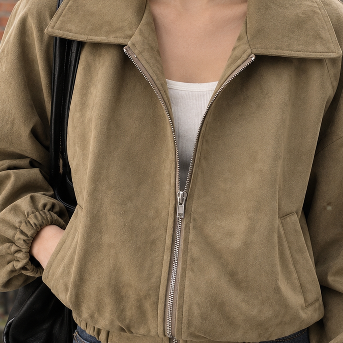 Scarlett-Claire Cropped Zip Jacket - Lead Product Detail