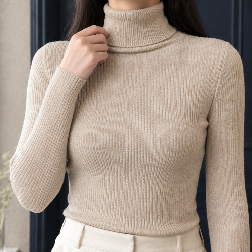 Bella Ribbed Turtleneck Top - Lead Product Detail