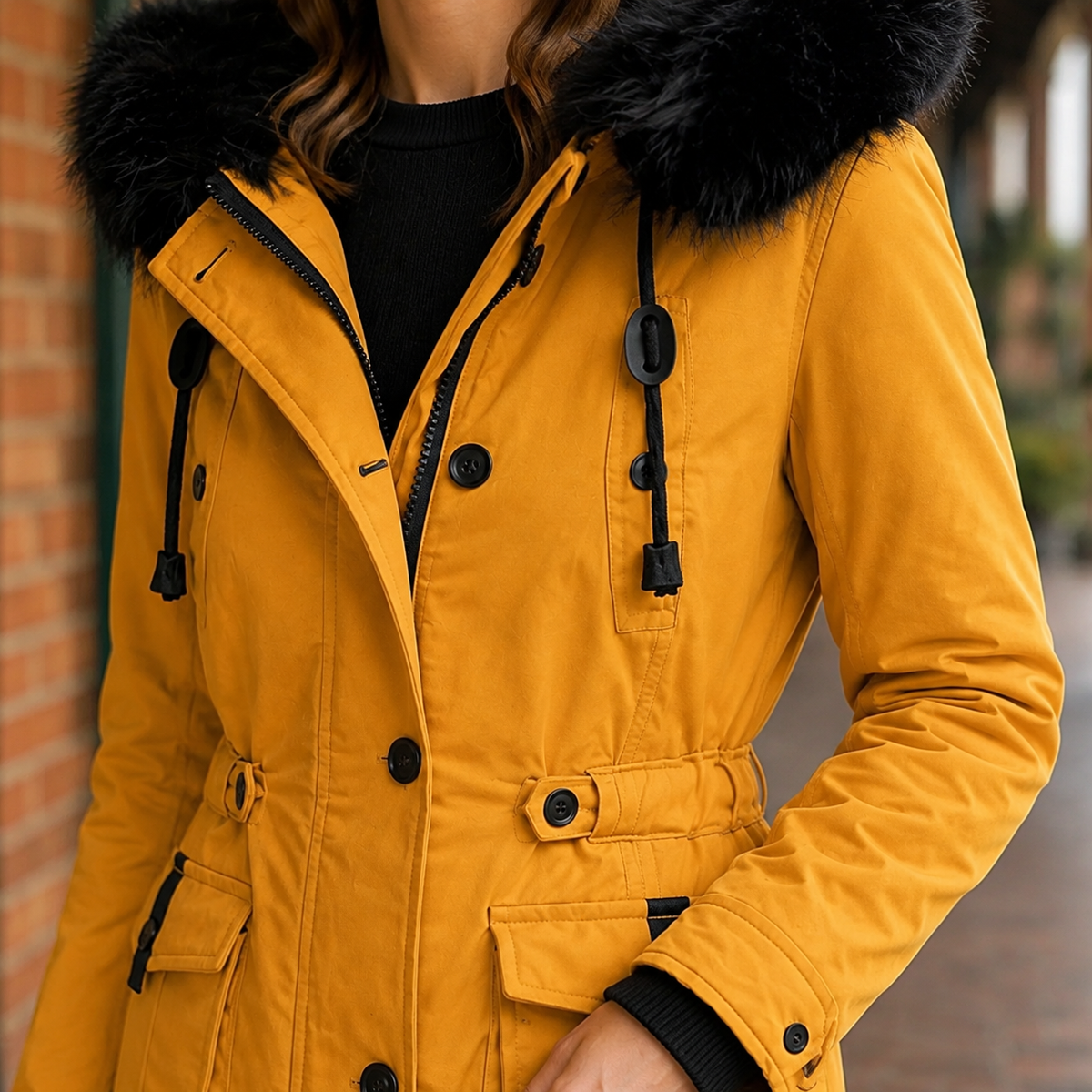 Yvette Drawstring Overcoat - Lead Product Detail