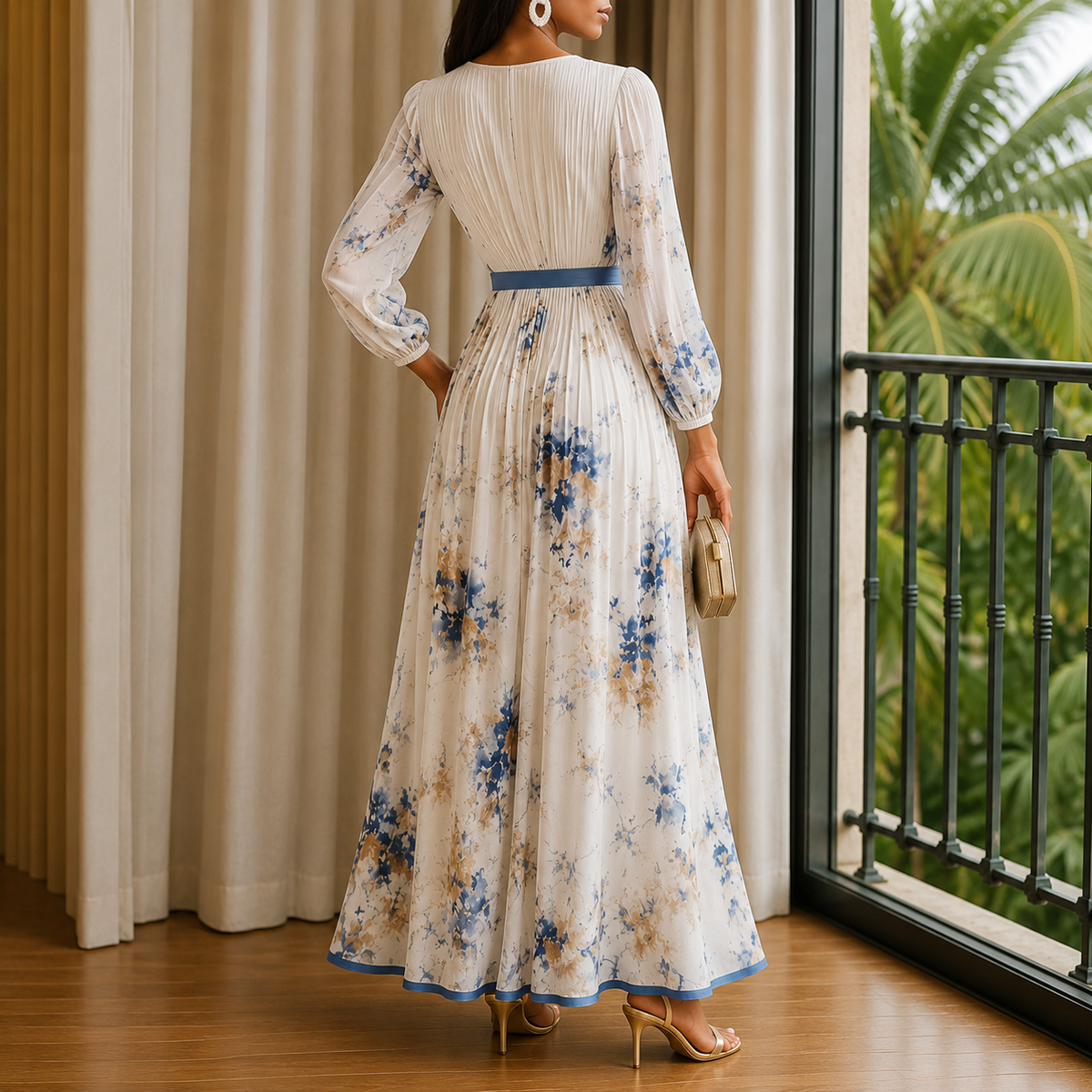 Valeria Floral Maxi Dress - Lead Alternate View