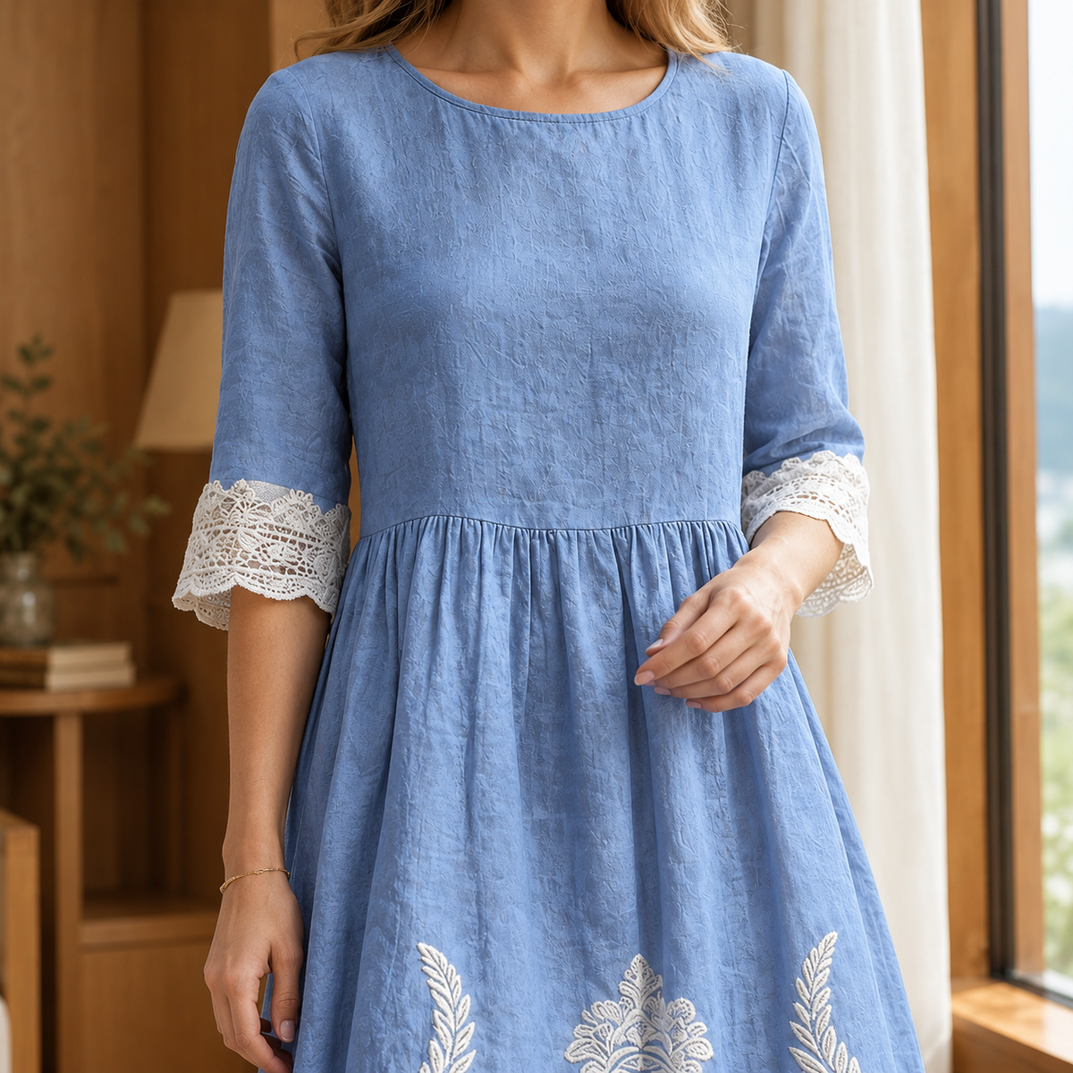 Priscilla Embroidered Midi Dress - Lead Product Detail