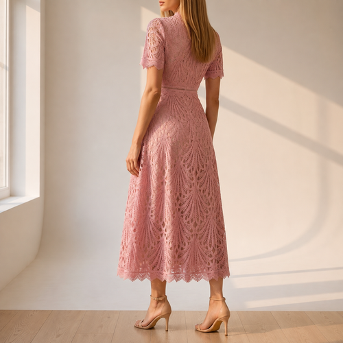 Bianca Lace Midi Dress - Lead Alternate View