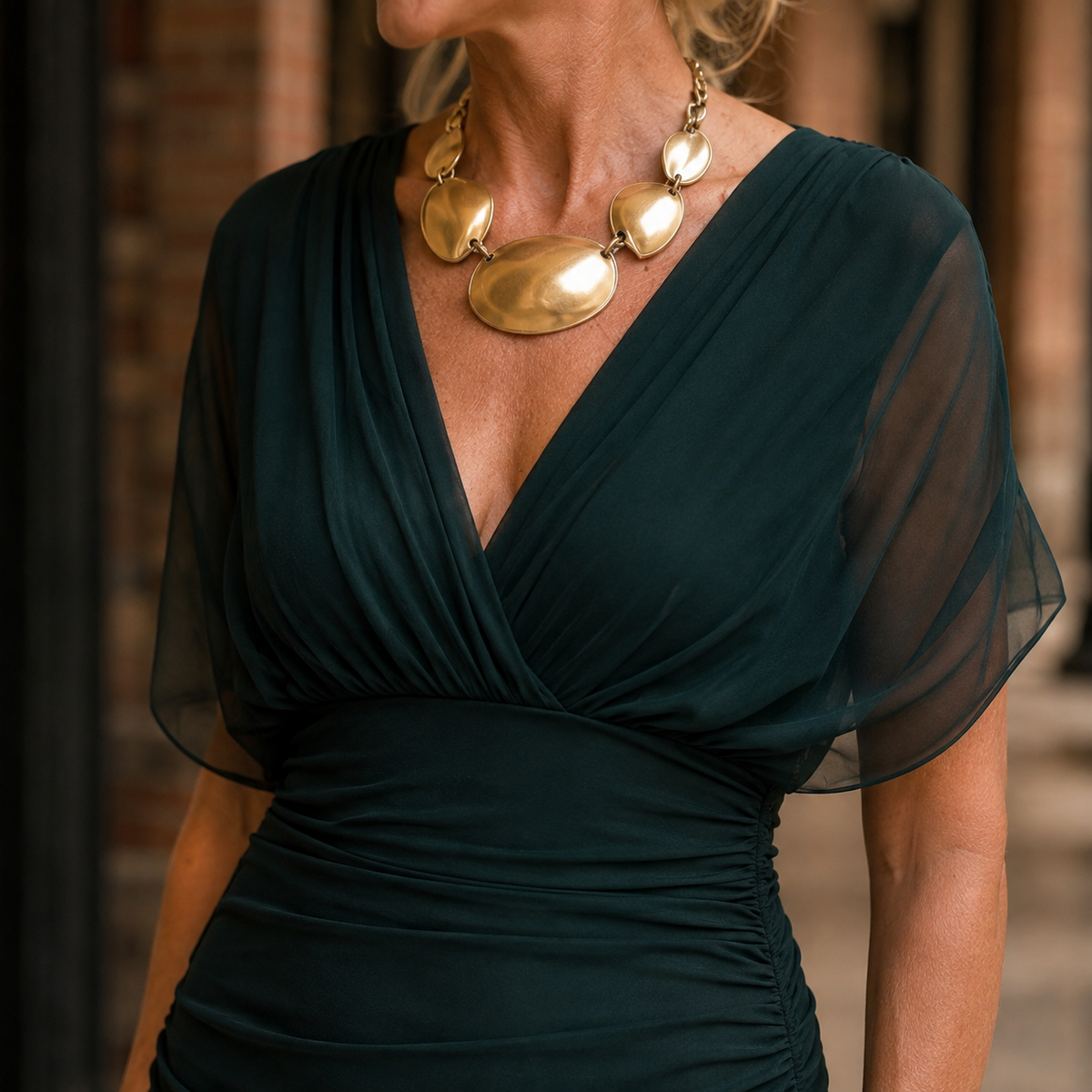 Madeleine Draped Maxi Dress - Lead Product Detail