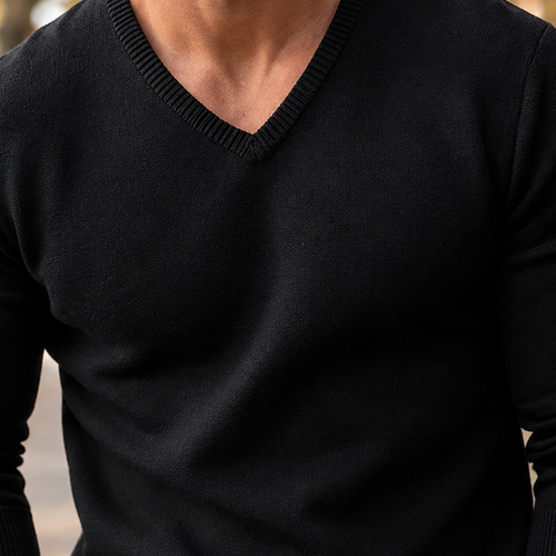 Benjamin V Neck Sweater - Lead Product Detail