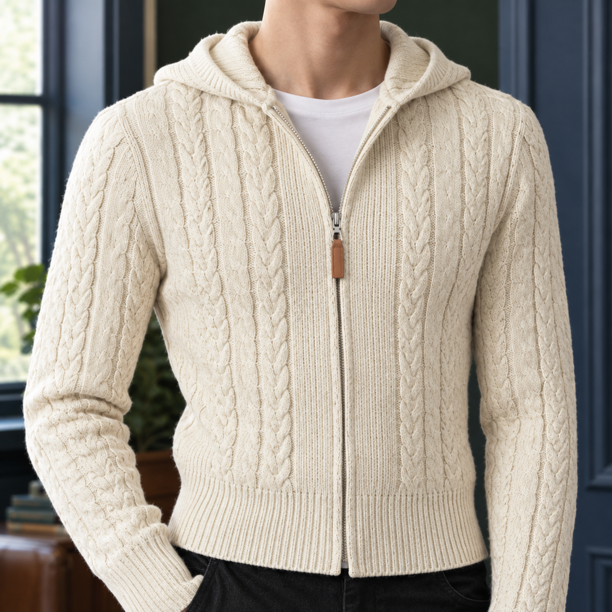 Alden Cable Knit Sweater - Lead Product Detail
