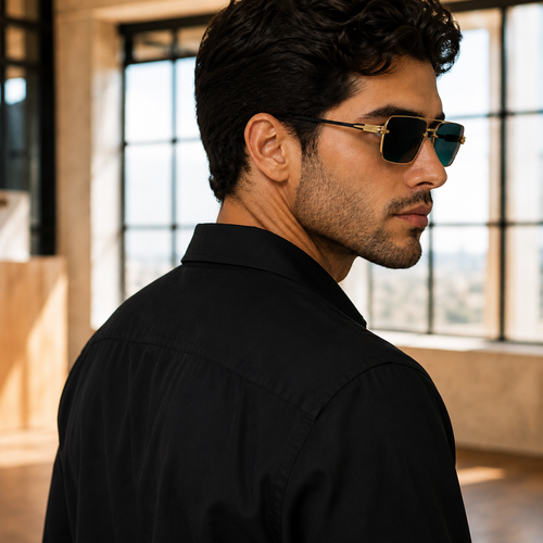 Adrian Rimless Sunglasses - Lead Alternate View