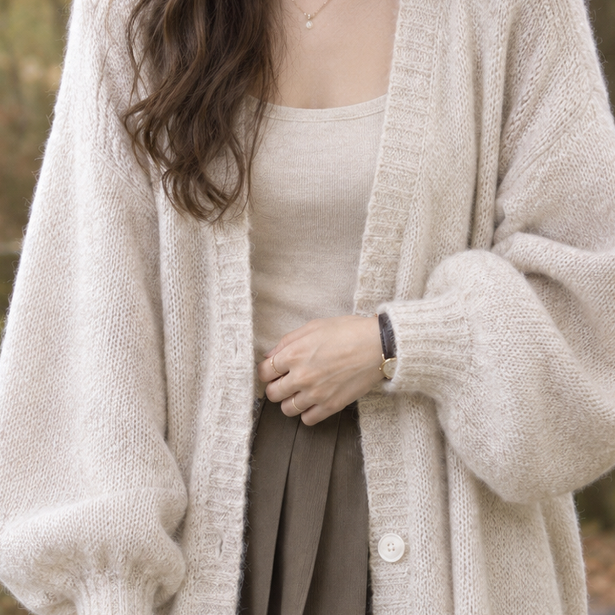 Magdalena Balloon Sleeve Cardigan - Lead Product Detail