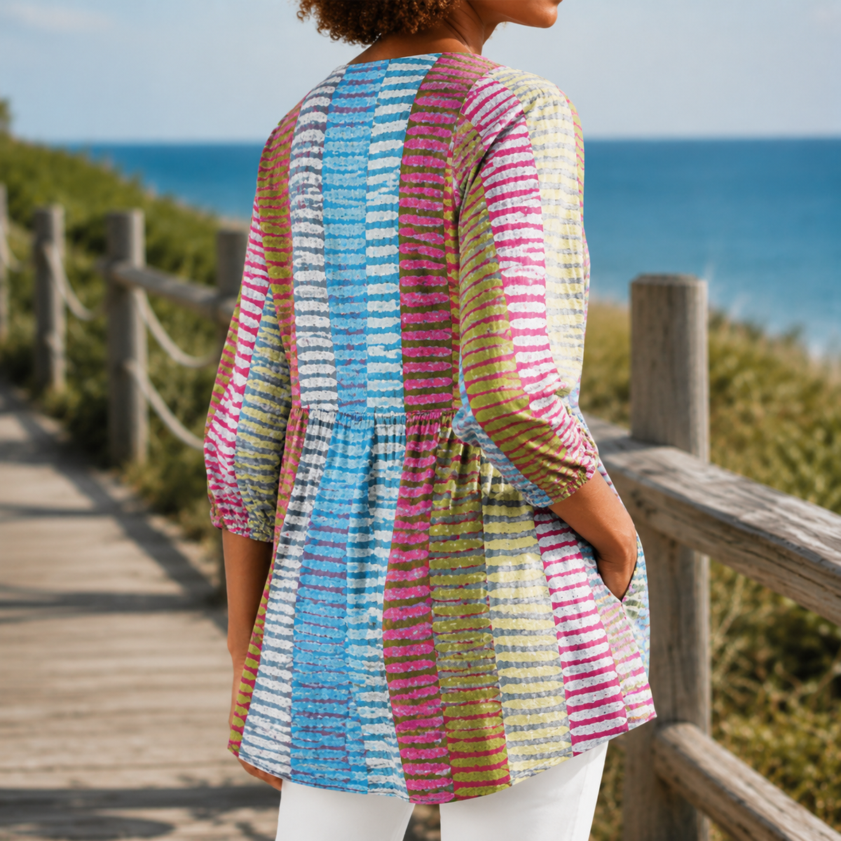 Evelina V-Neck Tunic - Lead Alternate View