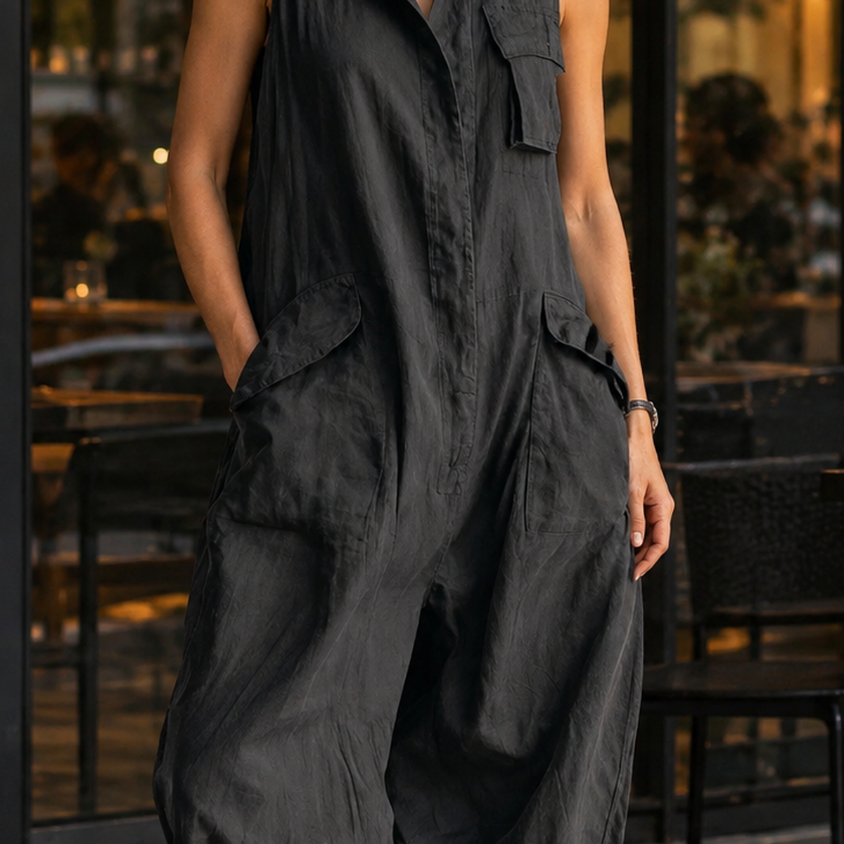 Crystal Wide Leg Jumpsuit - Lead Product Detail