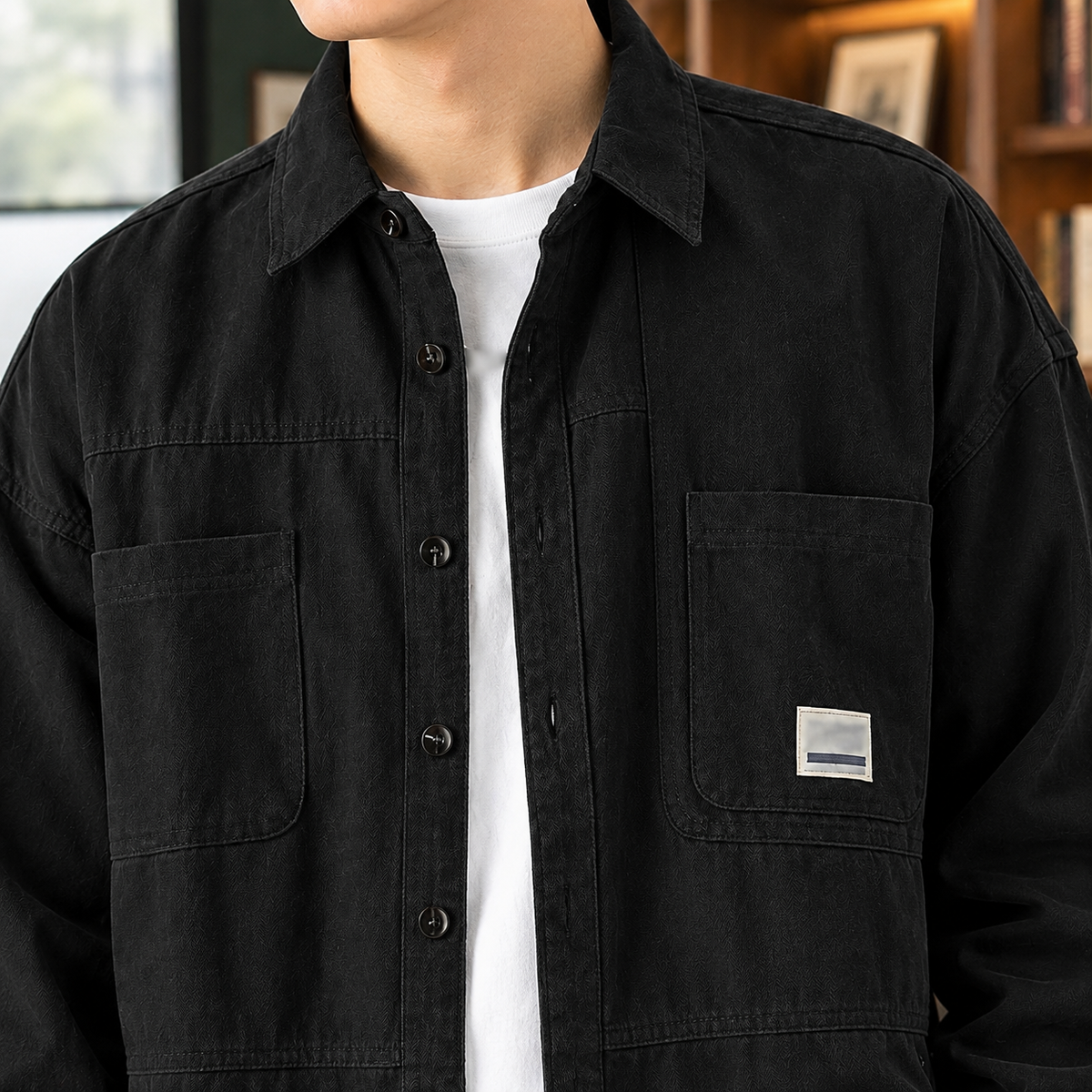 Halvard Cotton Overshirt - Lead Product Detail