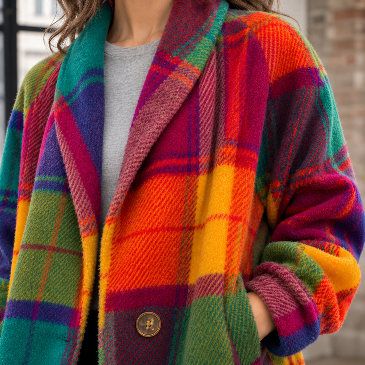 Greta Plaid Jacket - Lead Product Detail