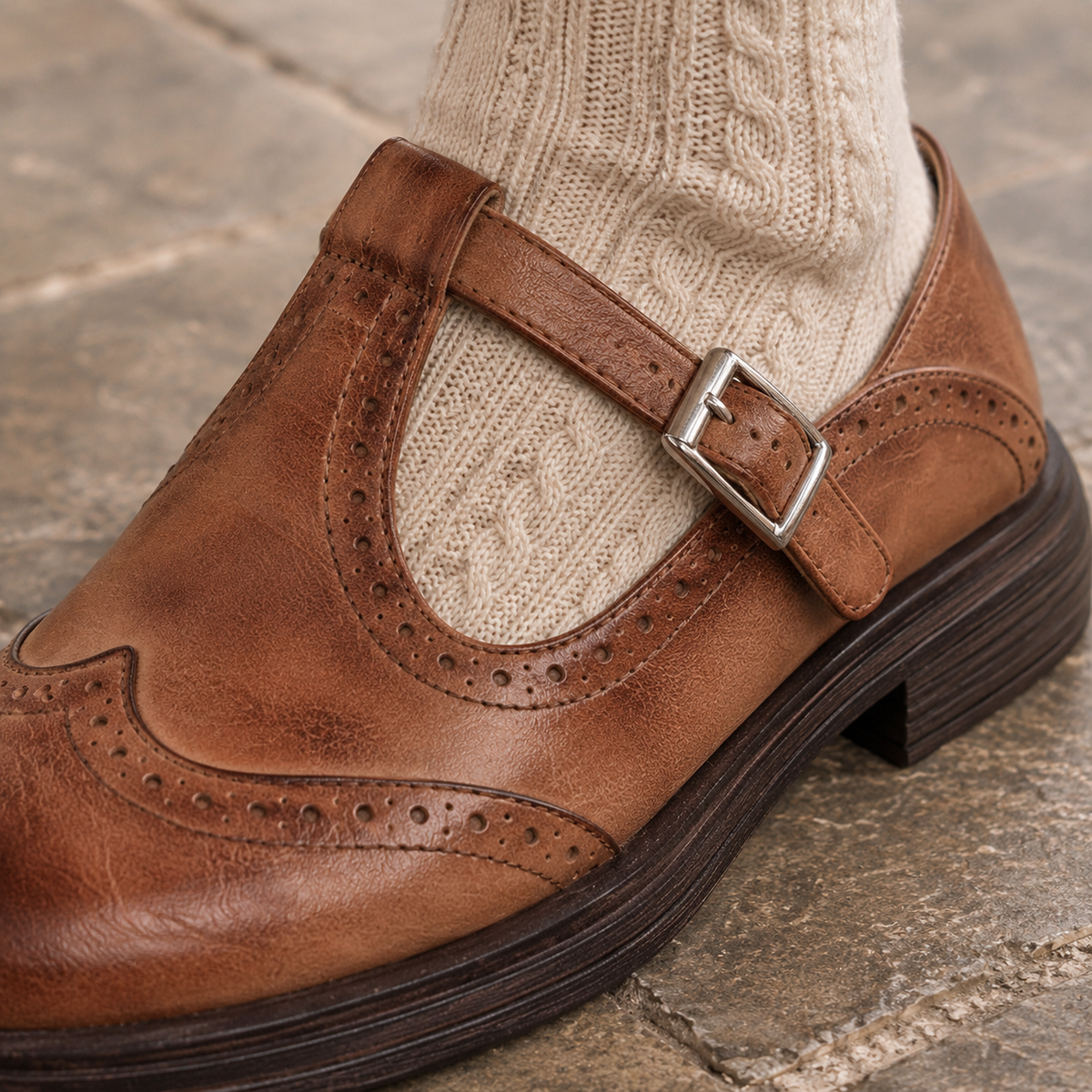 Fiorini Brogue Mary Janes - Lead Product Detail