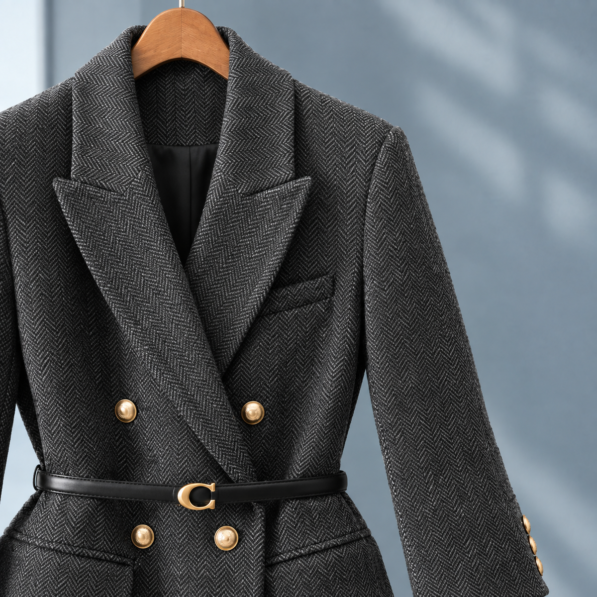 Marisol Herringbone Coat - Lead Product Detail
