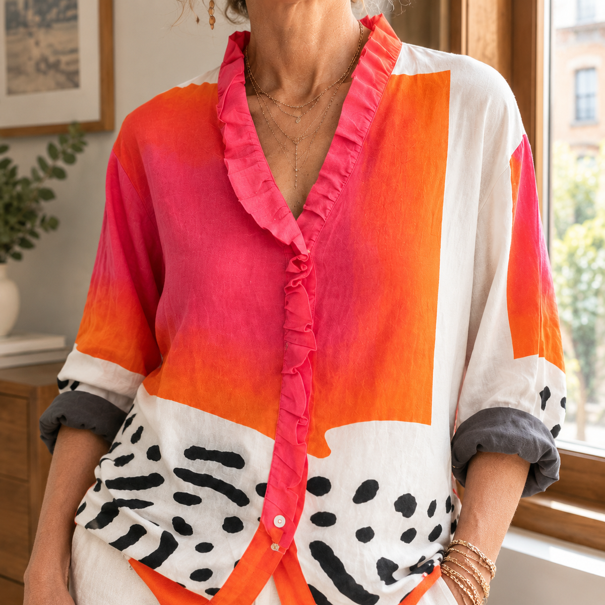 Marlene Ruffle Blouse - Lead Product Detail