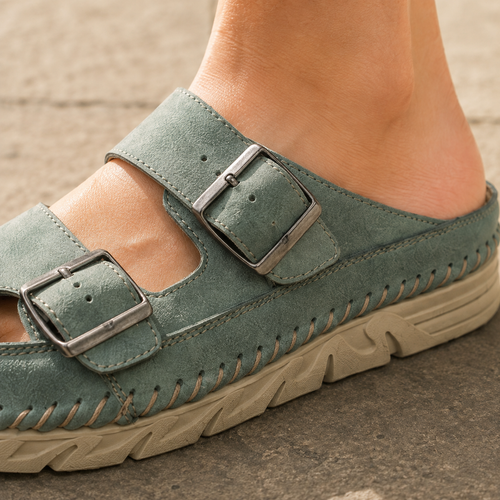 Agnelli Buckled Mule Sandals - Lead Product Detail