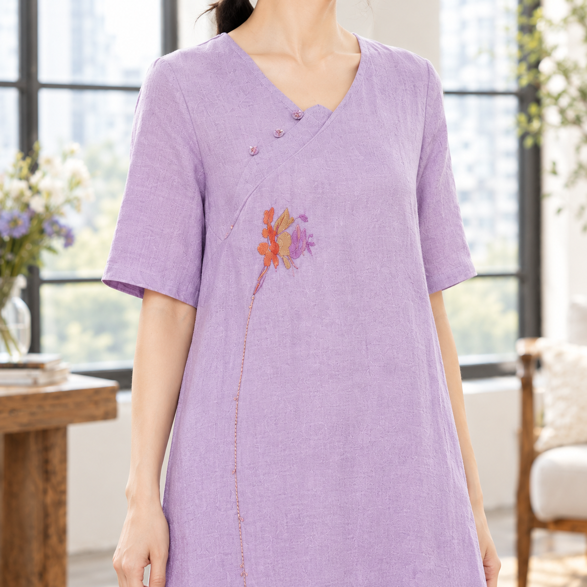 Mercedes Embroidered Midi Dress - Lead Product Detail