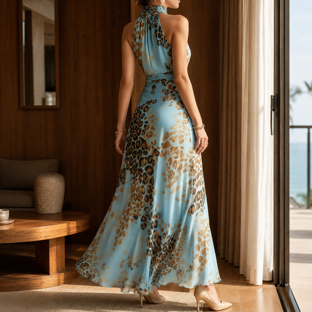 Theodora Leopard Maxi Dress - Lead Alternate View