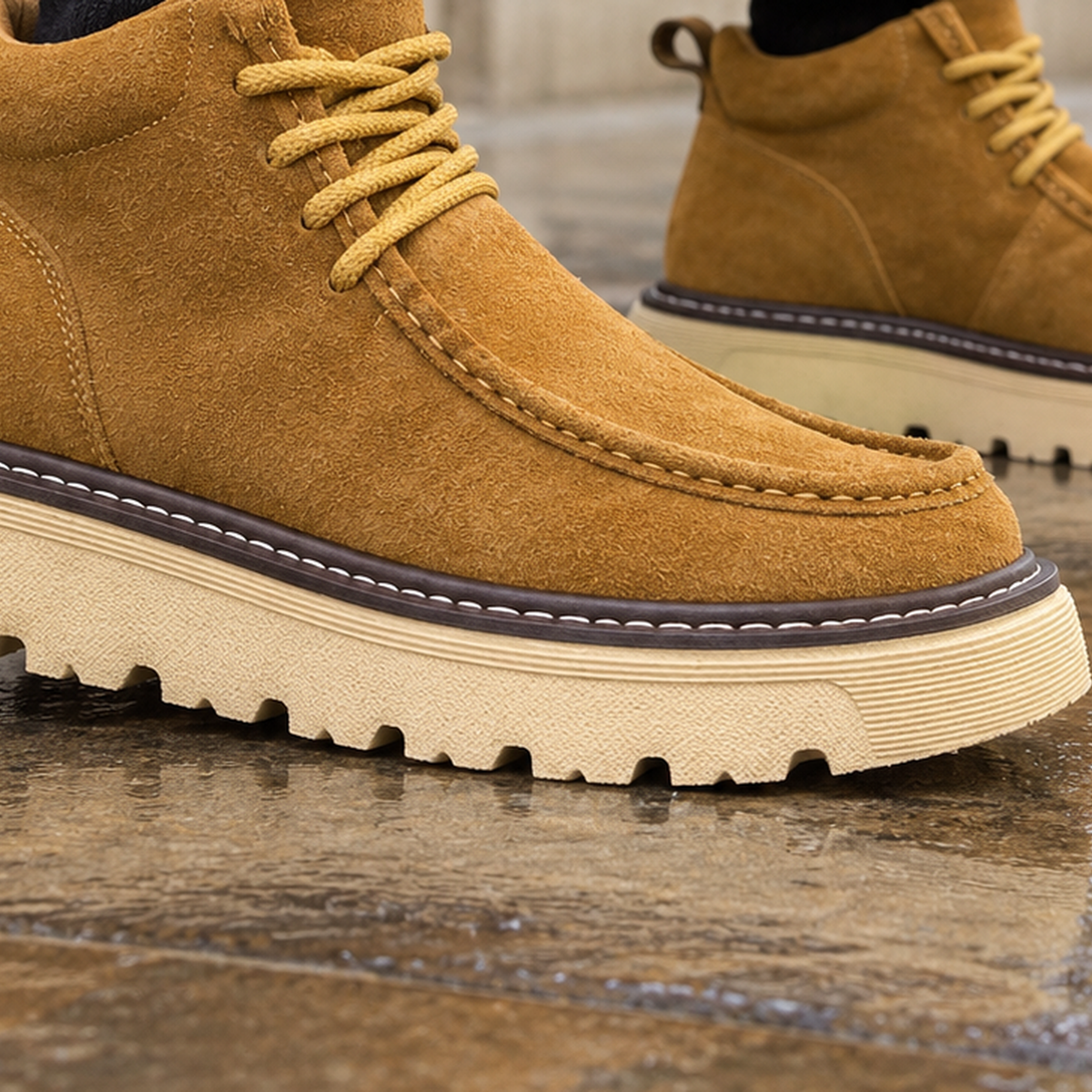 Recanati Suede Lace Boots - Lead Product Detail