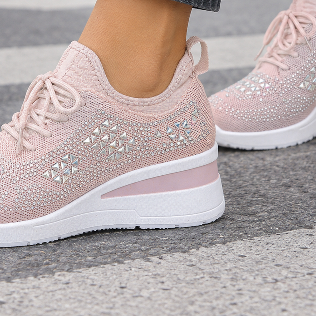 Lodovici Rhinestone Sneakers - Lead Product Detail