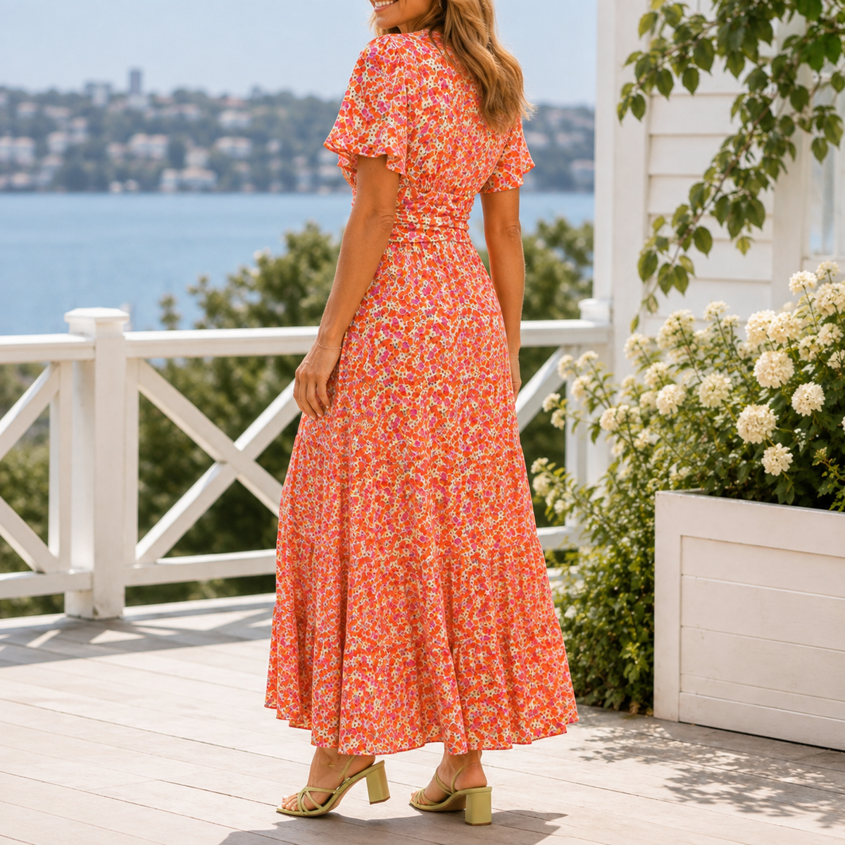 Marcella Floral Maxi Dress - Lead Alternate View