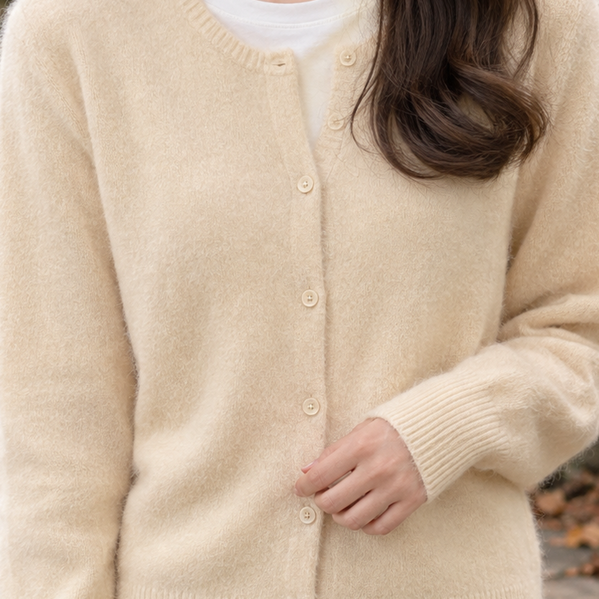 Bridget Crew Neck Cardigan - Lead Product Detail
